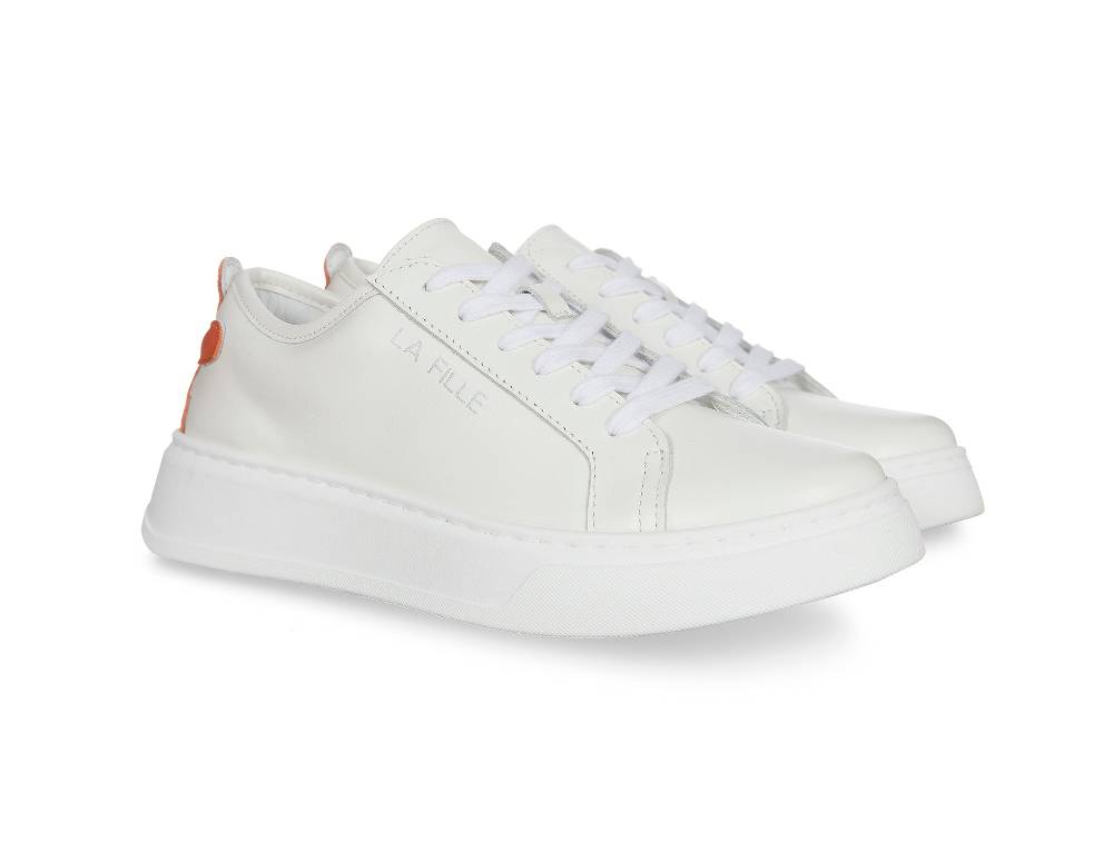 L.Pucci Sneakers P91212P Ecru-Orange Moda
