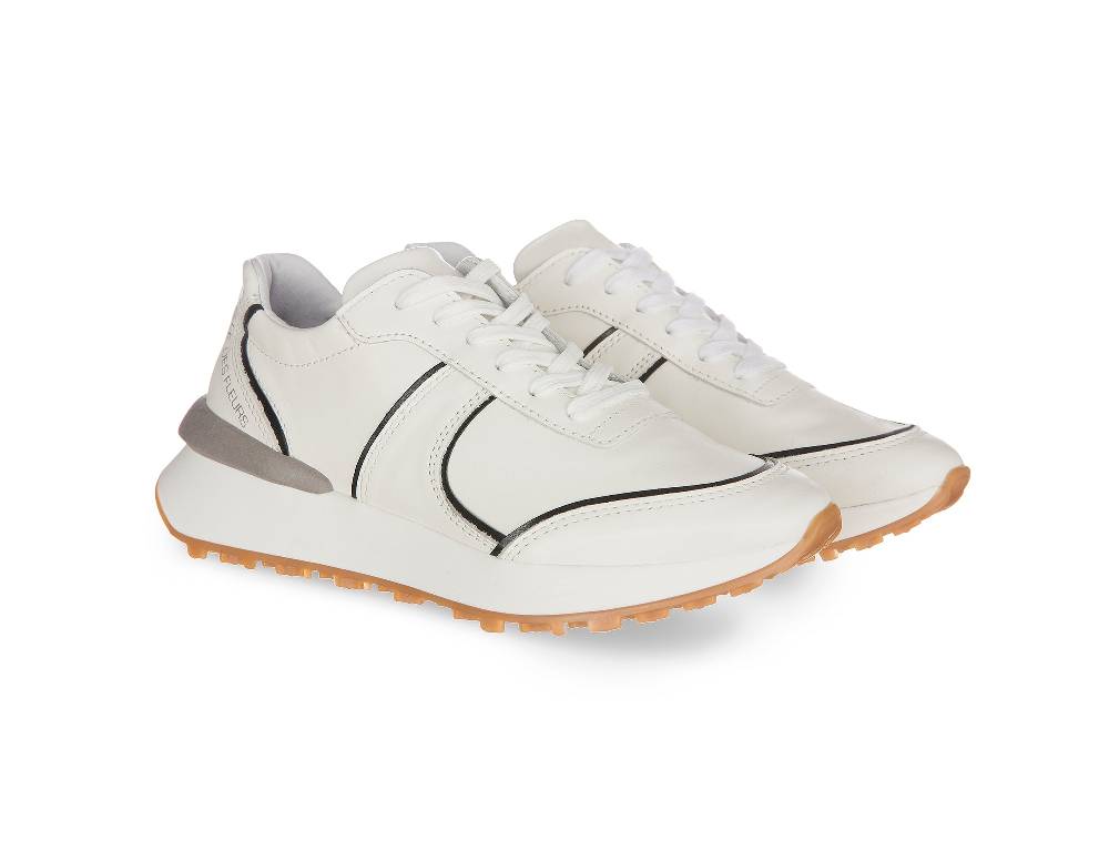 L.Pucci Missouri Leather White-Black Grandi sconti