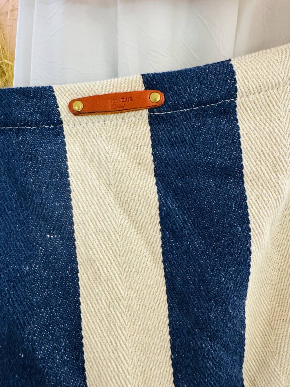 La Sellerie Portofino bag blu righe larghe Prezzo Ridotto