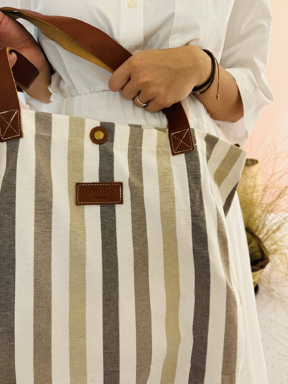 La Sellerie POP BAG Marina beige Negozio