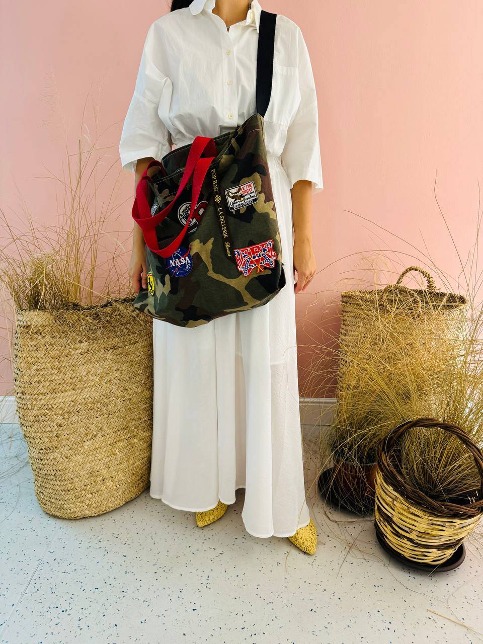 La Sellerie POP BAG military patchwork Italia