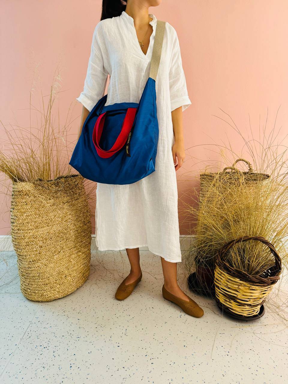 La Sellerie POP BAG Shantung blu 2025