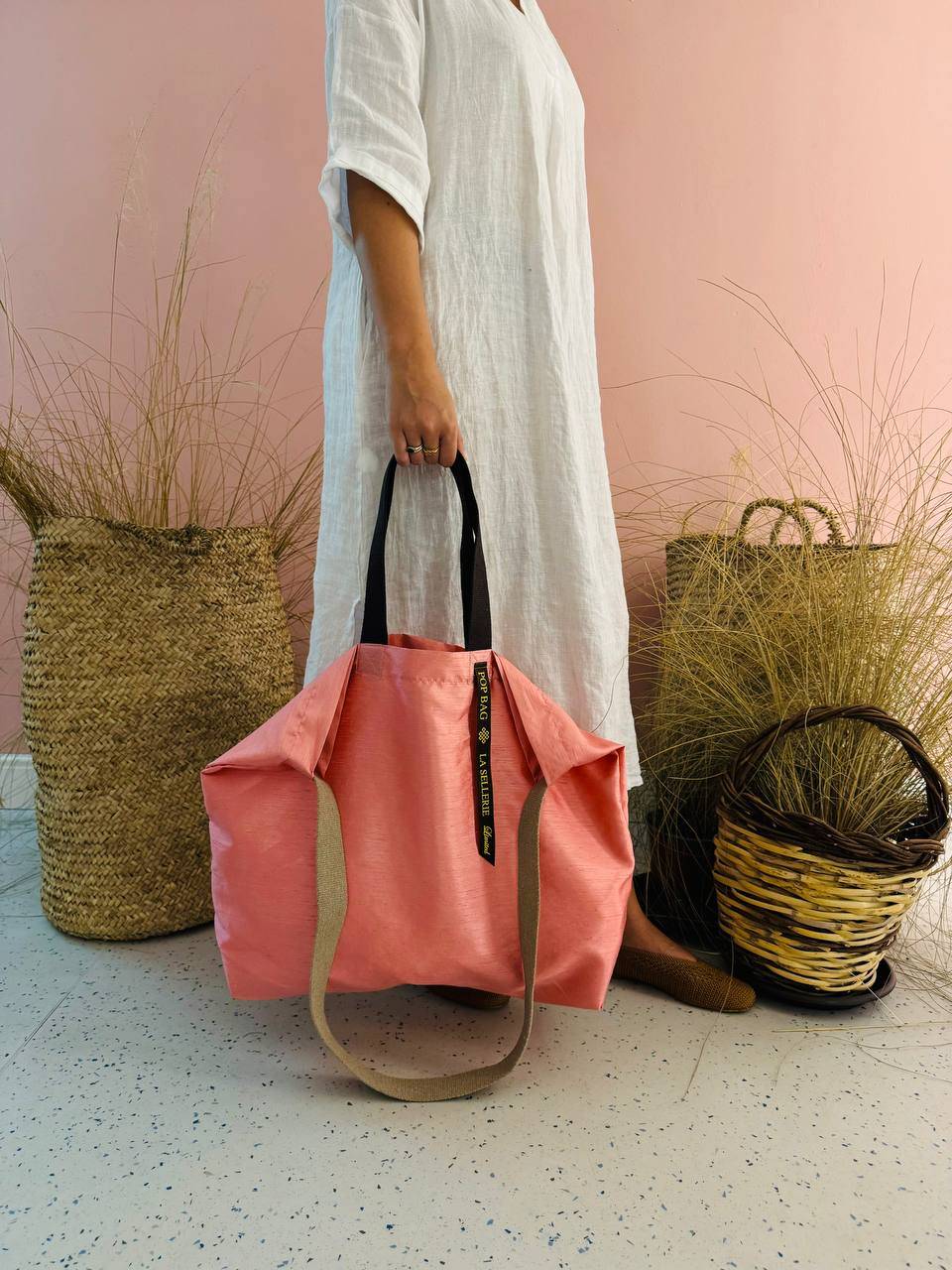 La Sellerie POP BAG Shantung rosa Nuovo