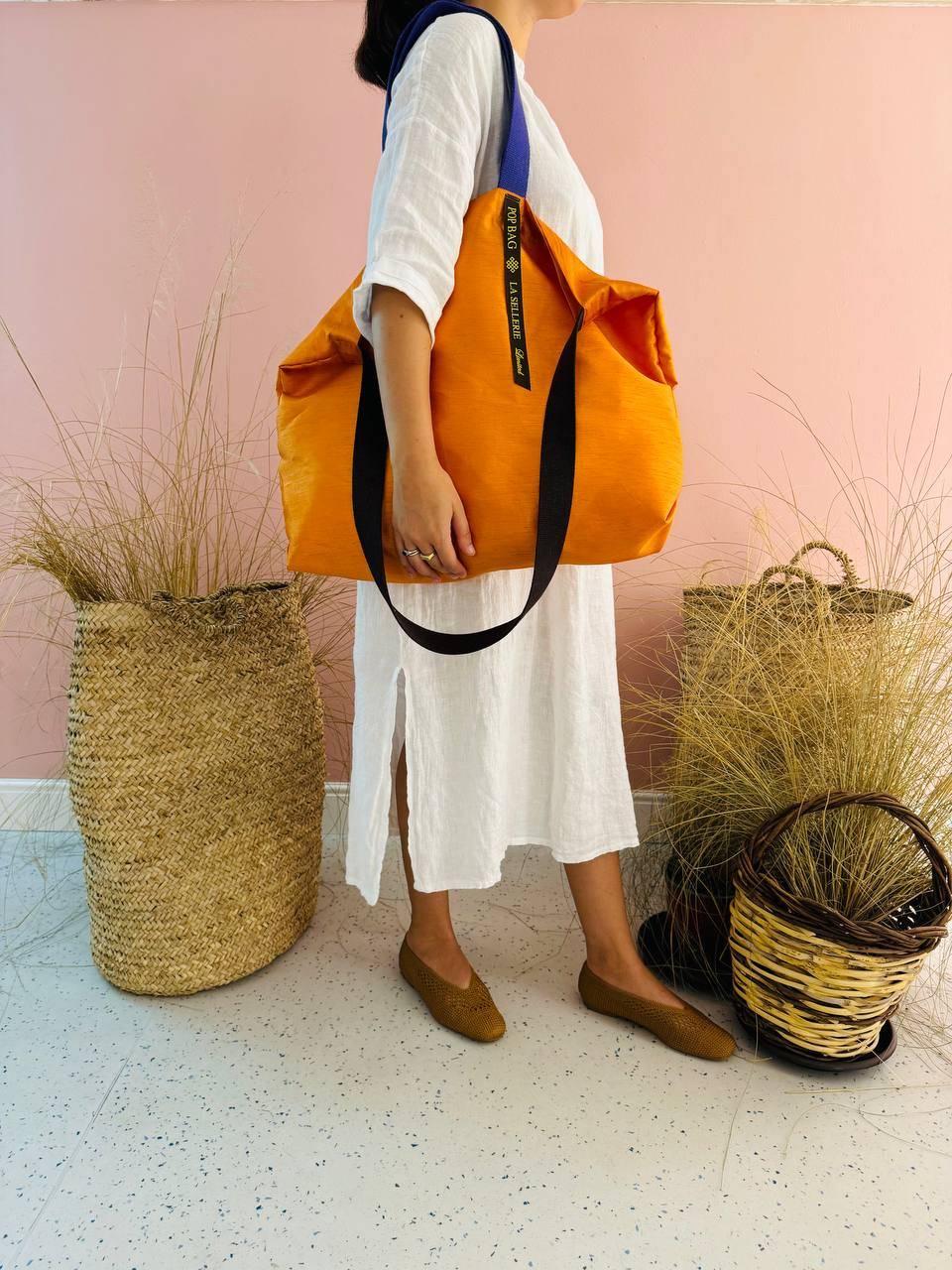 La Sellerie POP BAG Shantung arancio Pezzi Unici