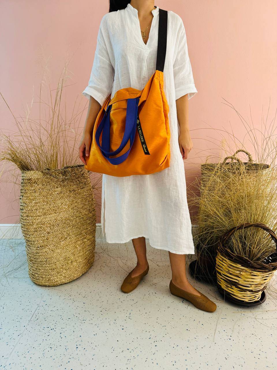 La Sellerie POP BAG Shantung arancio Pezzi Unici