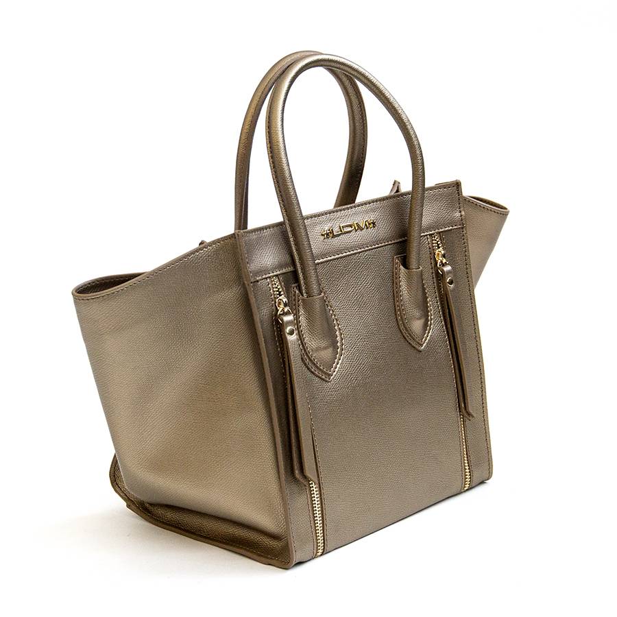 Laura Di Maggio ALIA – Borsa a trapezio in pelle saffiano bronzo Spedizione Gratuita