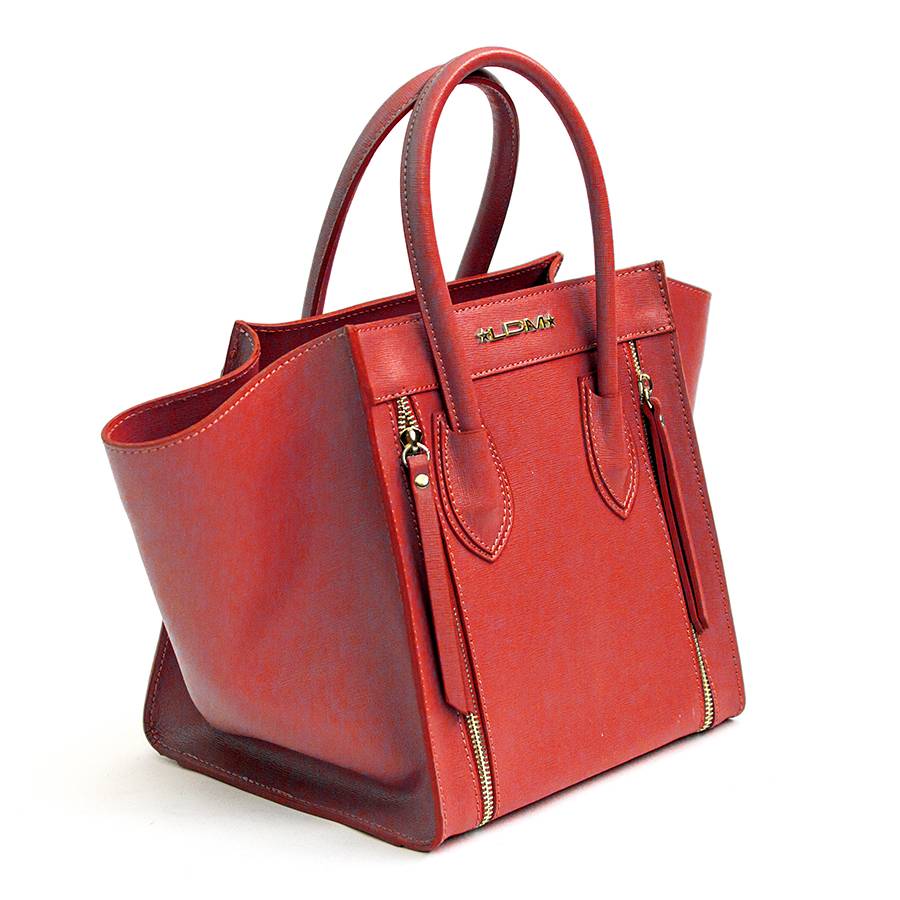 Laura Di Maggio ALIA – Borsa a trapezio in pelle saffiano corallo Pezzi Unici