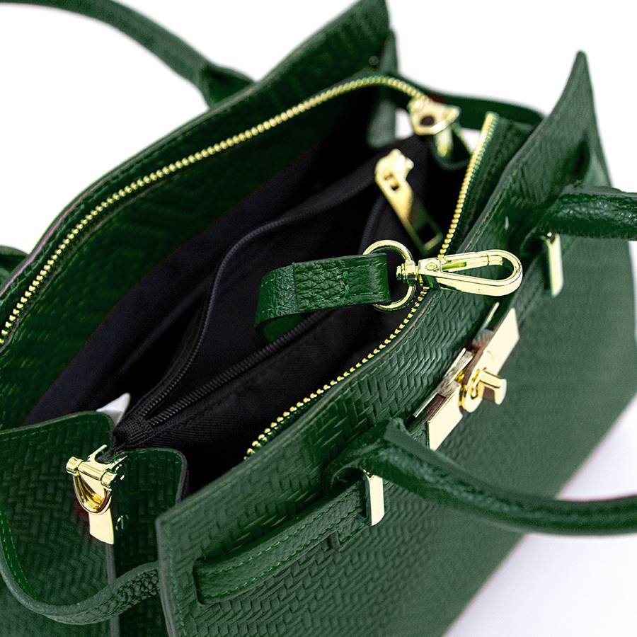 Laura Di Maggio KELLY – Borsa in pelle serigrafata verde Promozione Limitata