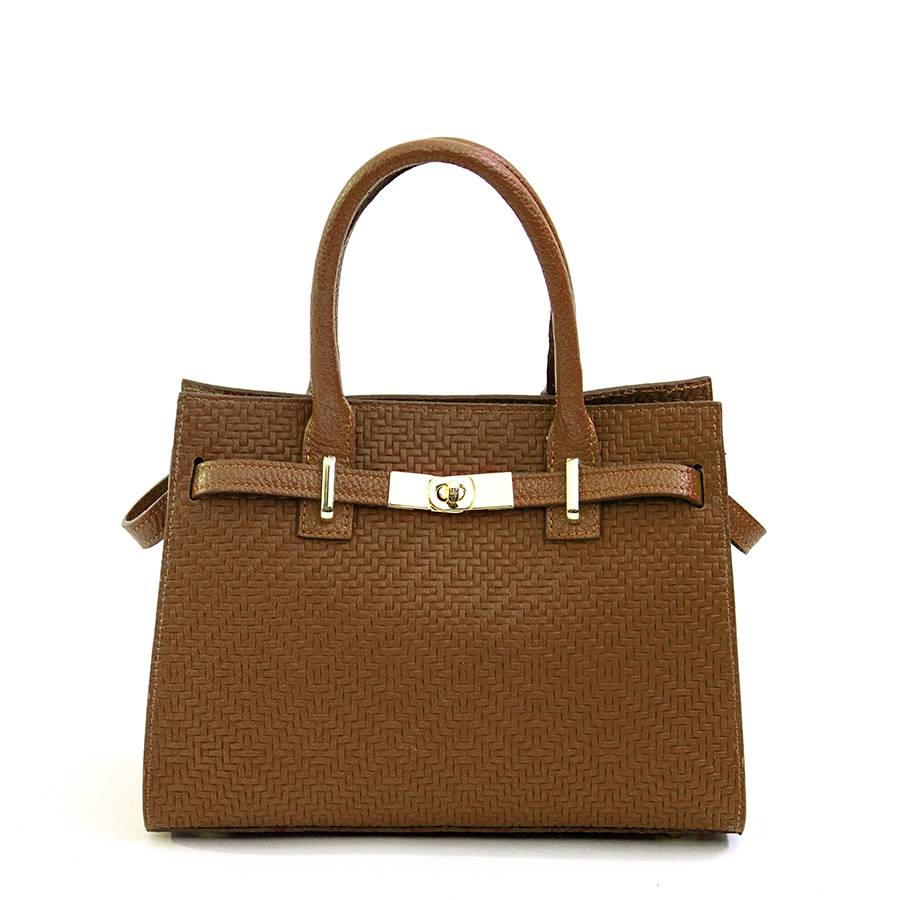 Laura Di Maggio KELLY – Borsa in pelle serigrafata cuoio Shopping Online