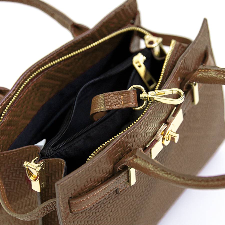 Laura Di Maggio KELLY – Borsa in pelle serigrafata cuoio Shopping Online