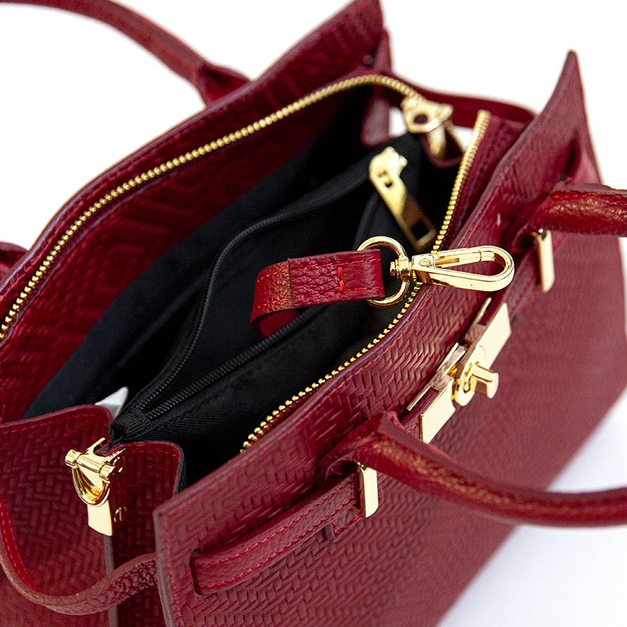 Laura Di Maggio KELLY – Borsa in pelle serigrafata rossa Affare Del Giorno