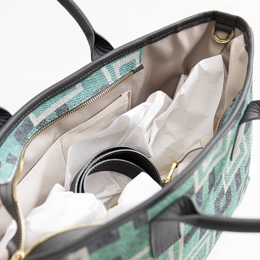 Laura Di Maggio MILANO FANTASY – Borsa in pelle e camoscio stampato tiffany Offerta