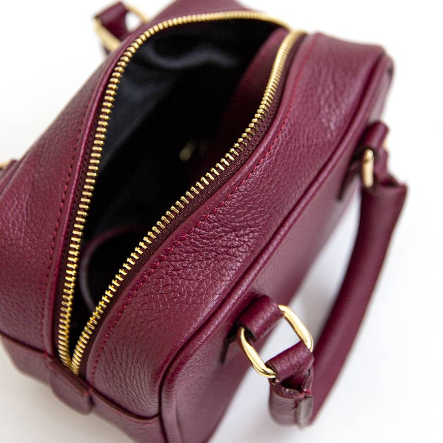 Laura Di Maggio NENA – Miny bauletto in pelle vinaccia In Vendita