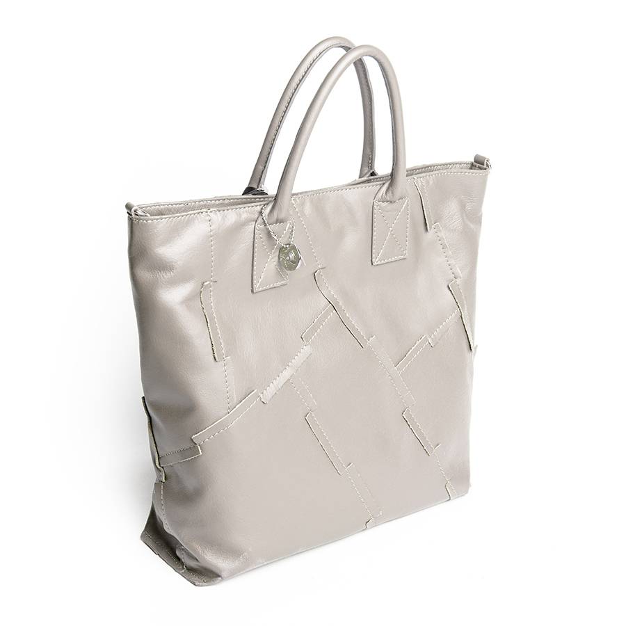 Laura Di Maggio UMA – Tote bag in pelle nappa tortora Offerte