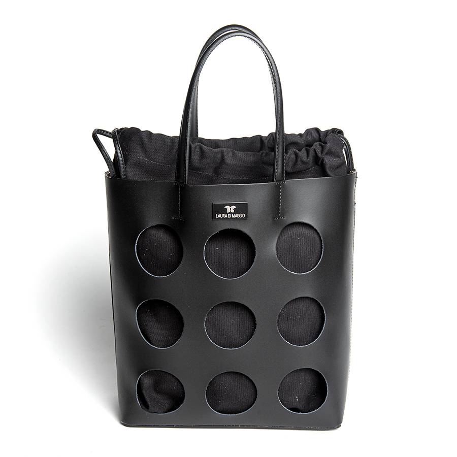 Laura Di Maggio NOAH TOTE – Borsa in pelle elegant traforata nera Vendite Flash