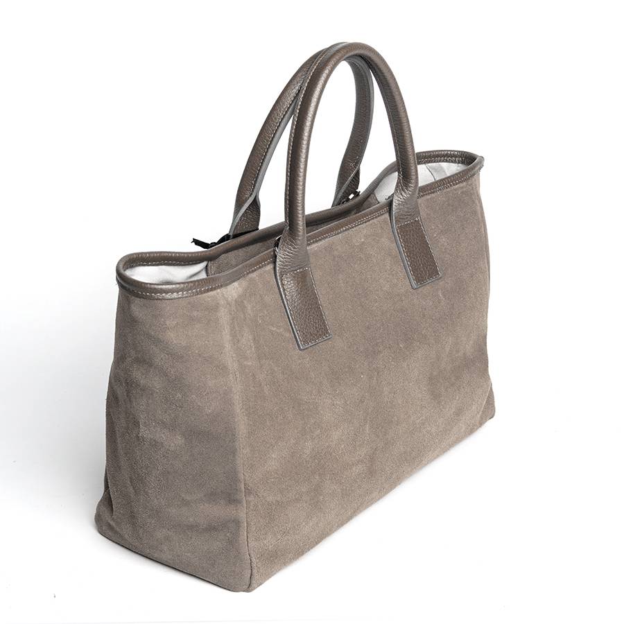 Laura Di Maggio MILANO – Borsa in pelle e camoscio taupe In Saldo