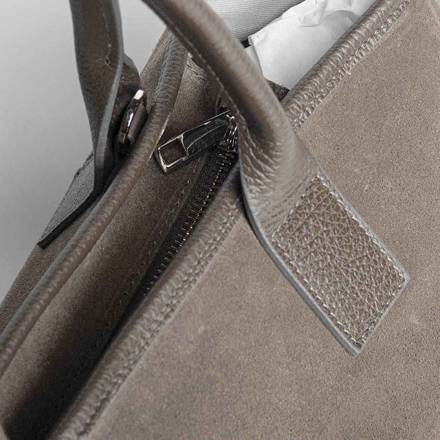 Laura Di Maggio MILANO – Borsa in pelle e camoscio taupe In Saldo