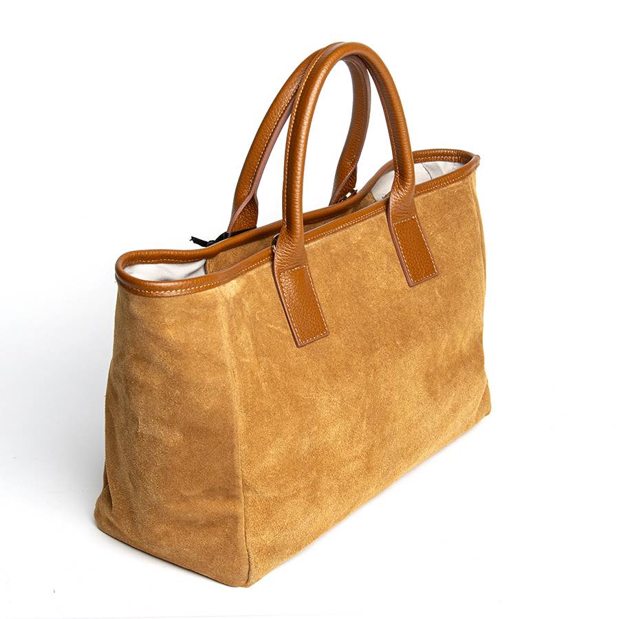 Laura Di Maggio MILANO – Borsa in pelle e camoscio cuoio Sostegno trimestrale