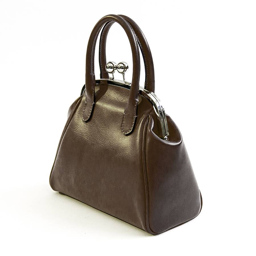 Laura Di Maggio NONNA – Borsa a clutch in nappa testa di moro Nuovo