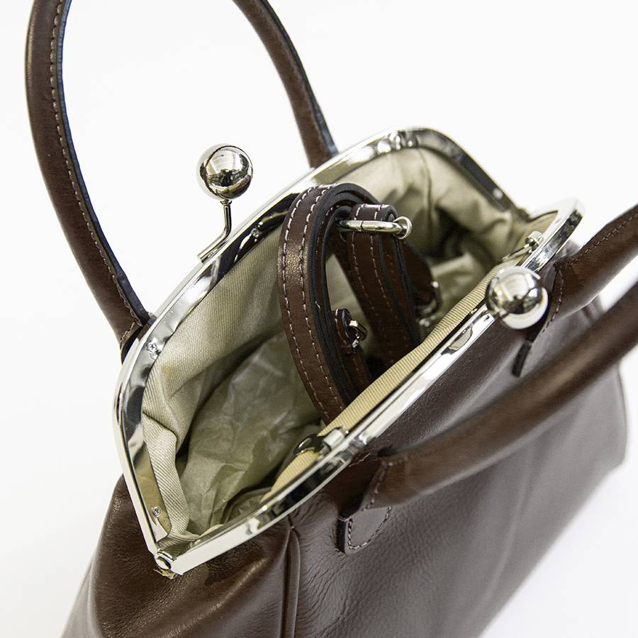 Laura Di Maggio NONNA – Borsa a clutch in nappa testa di moro Nuovo