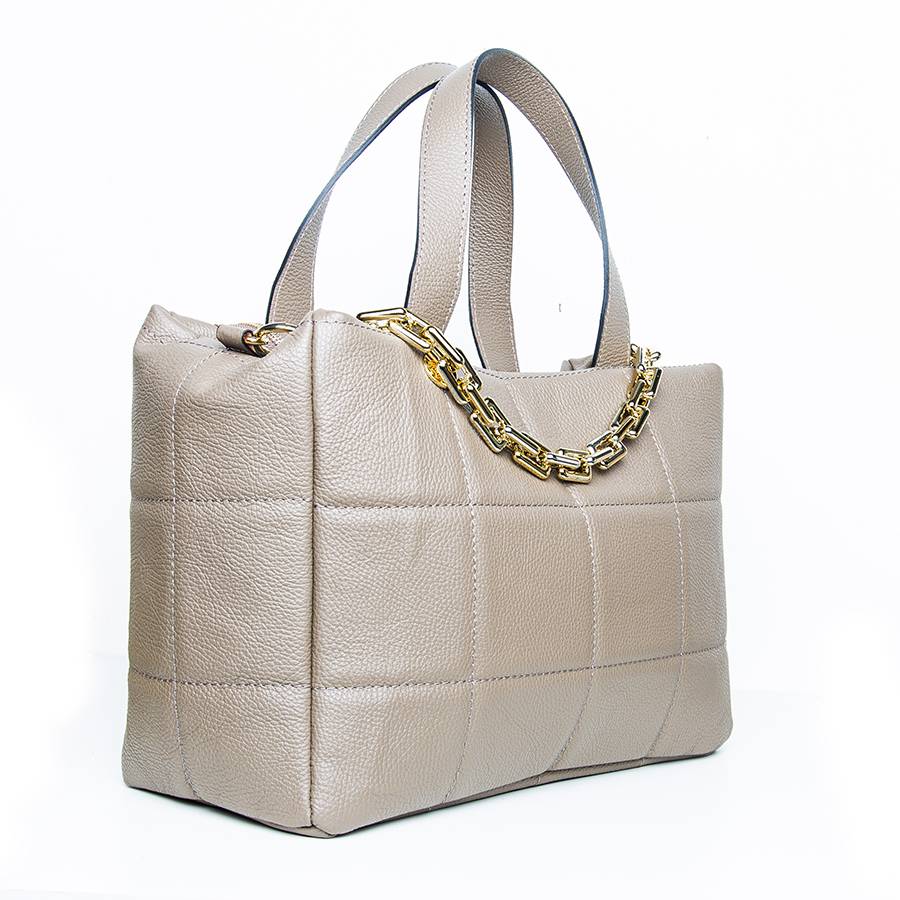 Laura Di Maggio TYRA – Borsa in pelle dollaro trapuntato beige Qualità Garantita