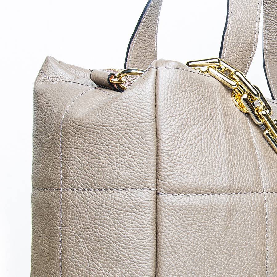 Laura Di Maggio TYRA – Borsa in pelle dollaro trapuntato beige Qualità Garantita