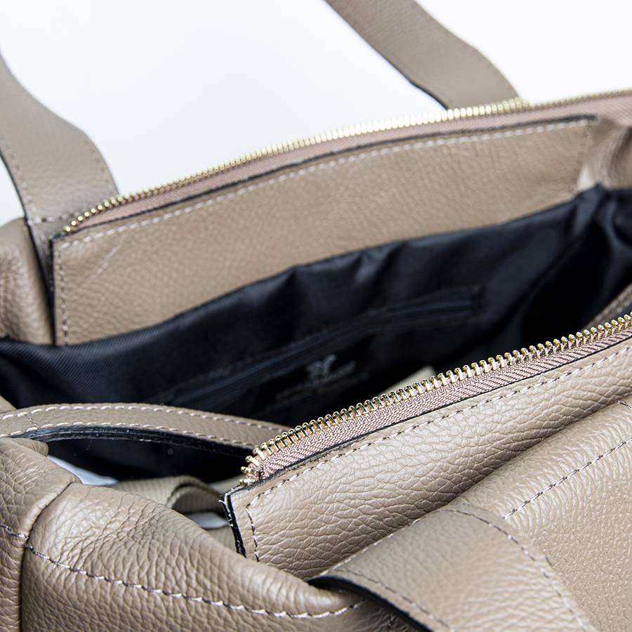 Laura Di Maggio TYRA – Borsa in pelle dollaro trapuntato beige Qualità Garantita