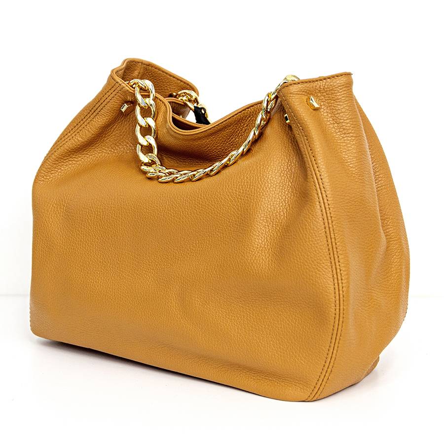 Laura Di Maggio PEACH – borsa a mano con catena in pelle cuoio Consegna Veloce