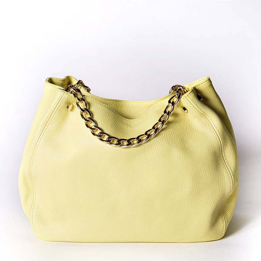 Laura Di Maggio PEACH – borsa a mano con catena in pelle limone Promozione Limitata