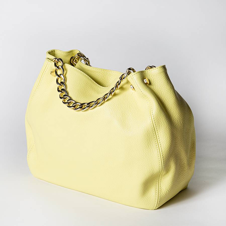 Laura Di Maggio PEACH – borsa a mano con catena in pelle limone Promozione Limitata