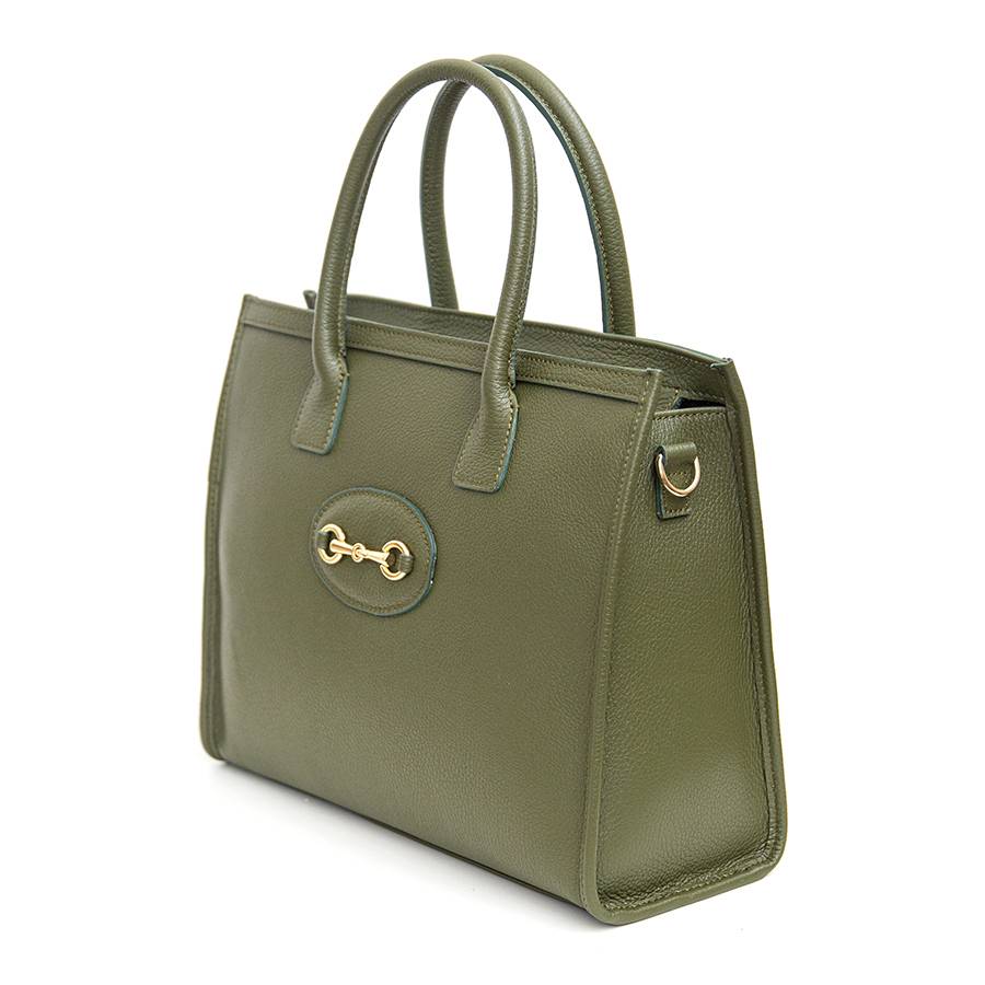 Laura Di Maggio LONDON – Borsa in pelle dollaro verde oliva Sottocosto