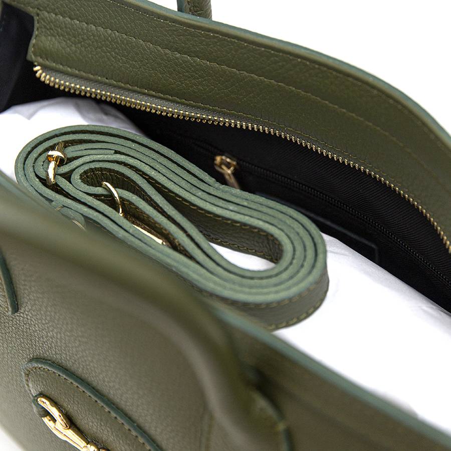 Laura Di Maggio LONDON – Borsa in pelle dollaro verde oliva Sottocosto