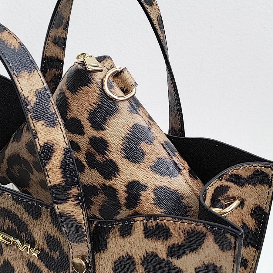 Laura Di Maggio LEOPARD BUCKET – secchiello in pelle saffiano stampata Convenienza
