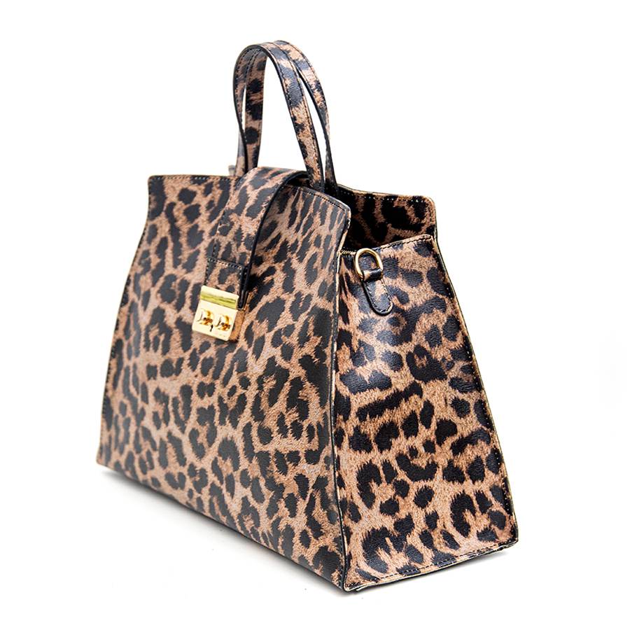 Laura Di Maggio LEOPARD BIG – Borsa in pelle saffiano stampa leopardo Novità