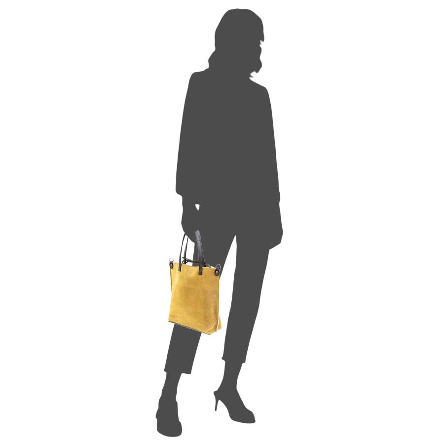 Laura Di Maggio TRUDI – borsa in camoscio ed eco montone ocra Sconto