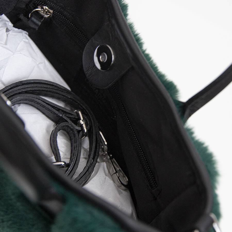 Laura Di Maggio MOSCA – Borsa in pelo ecologico e pelle soft verde Online