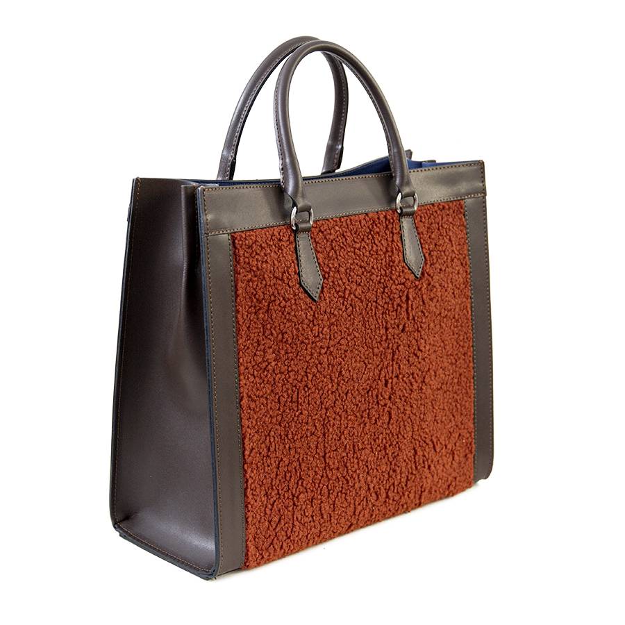 Laura Di Maggio WINNIE – borsa in pelle e tessuto testa di moro Outlet