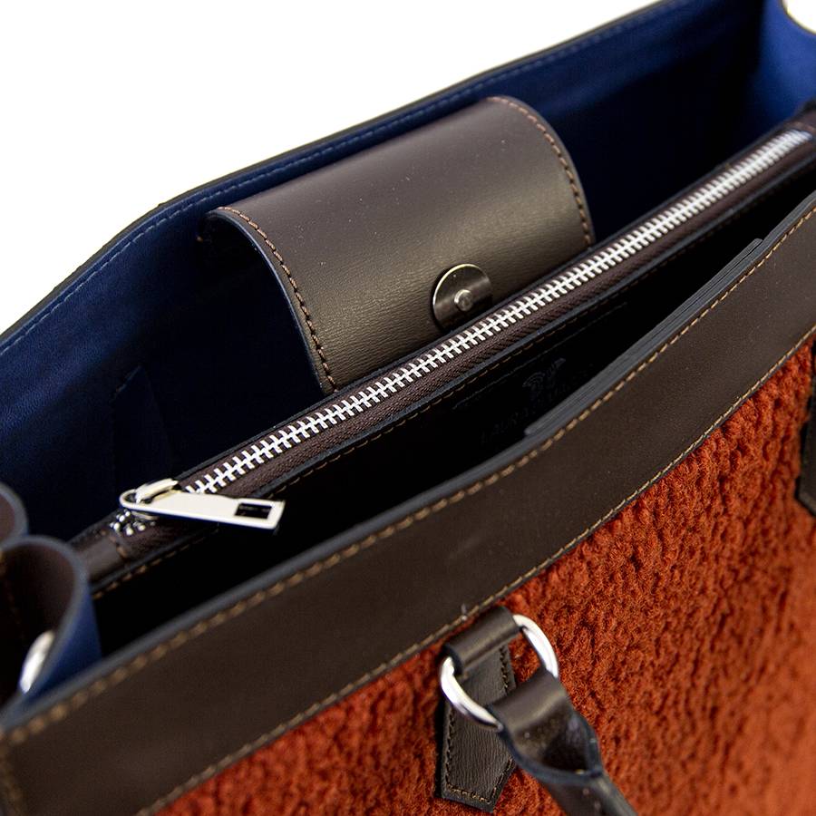 Laura Di Maggio WINNIE – borsa in pelle e tessuto testa di moro Outlet