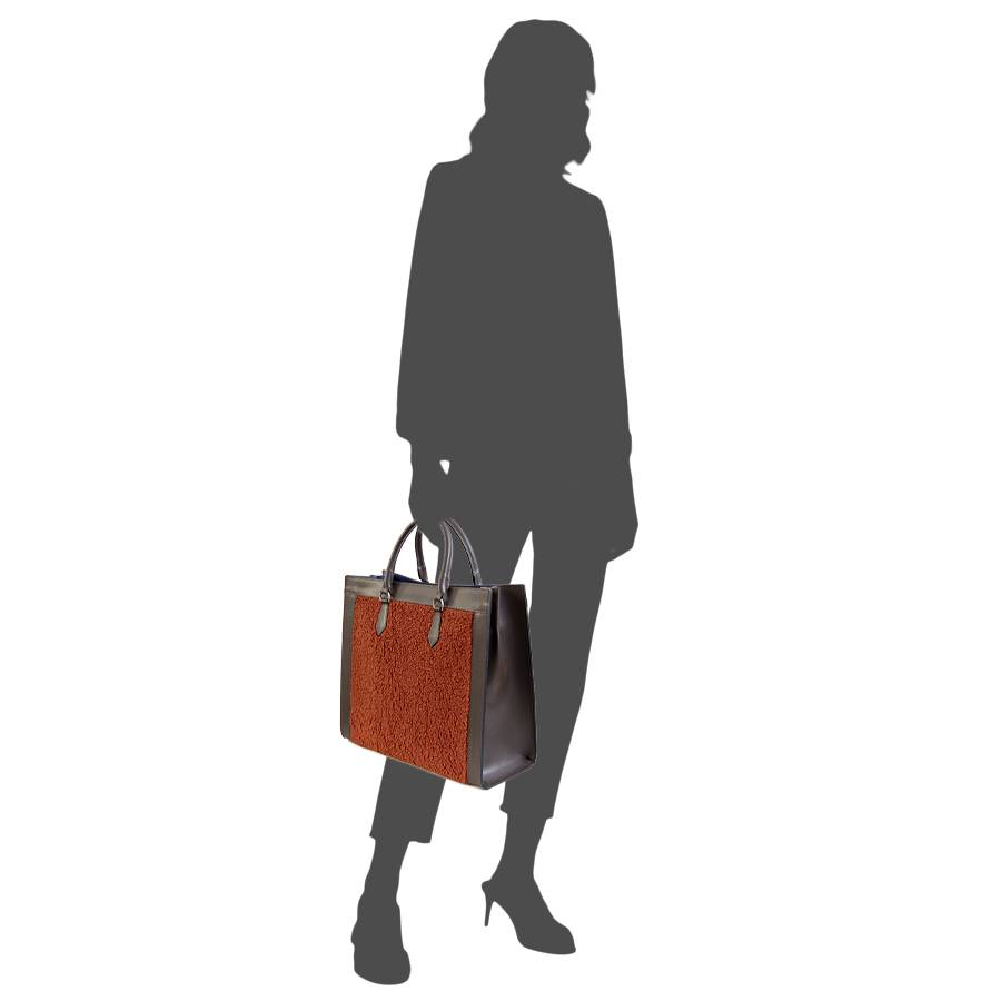Laura Di Maggio WINNIE – borsa in pelle e tessuto testa di moro Outlet