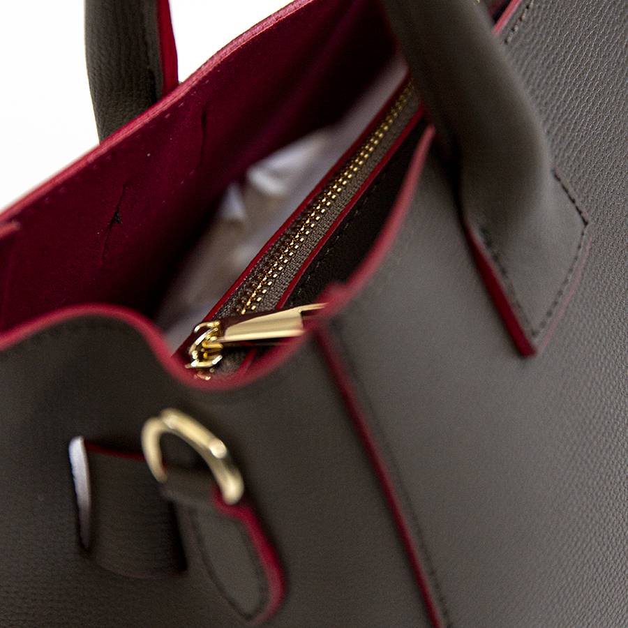 Laura Di Maggio IRINA – Tote in pelle testa di moro e interno rosso Hotsell