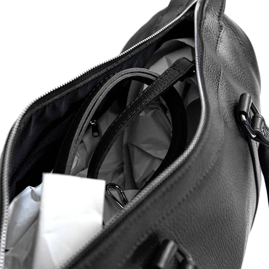 Laura Di Maggio TRAVEL – Borsone in pelle nera Saldi Di Fabbrica