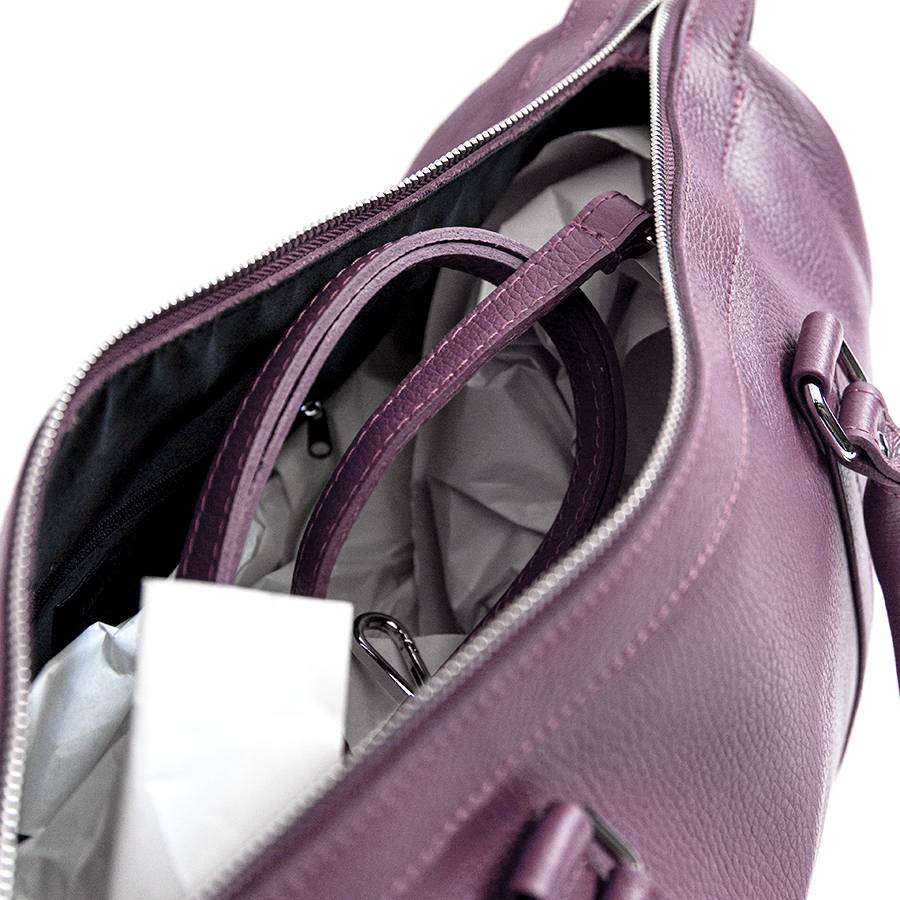 Laura Di Maggio TRAVEL – Borsone in pelle malva Vendite Flash