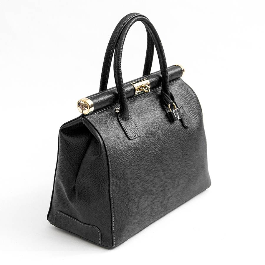 Laura Di Maggio DOCTOR – bauletto in pelle dollaro nero Negozio