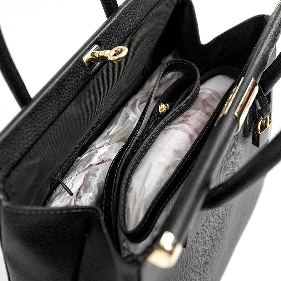 Laura Di Maggio DOCTOR – bauletto in pelle dollaro nero Negozio