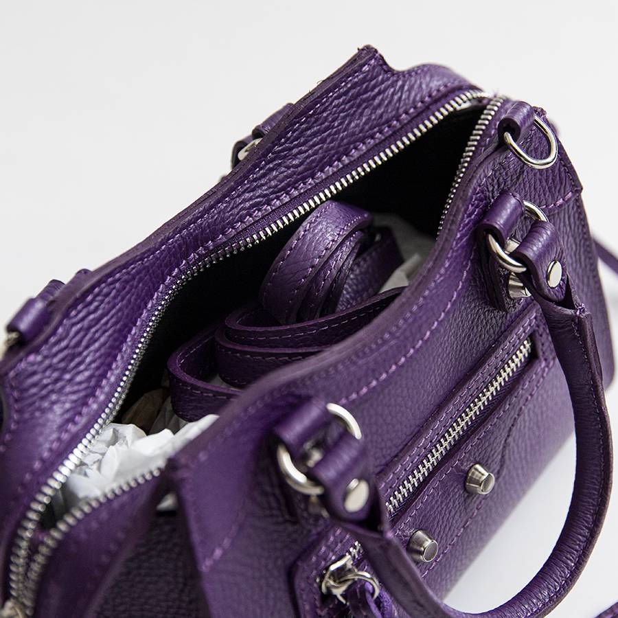 Laura Di Maggio BARCELLONA SMALL – bauletto in pelle viola Nuova
