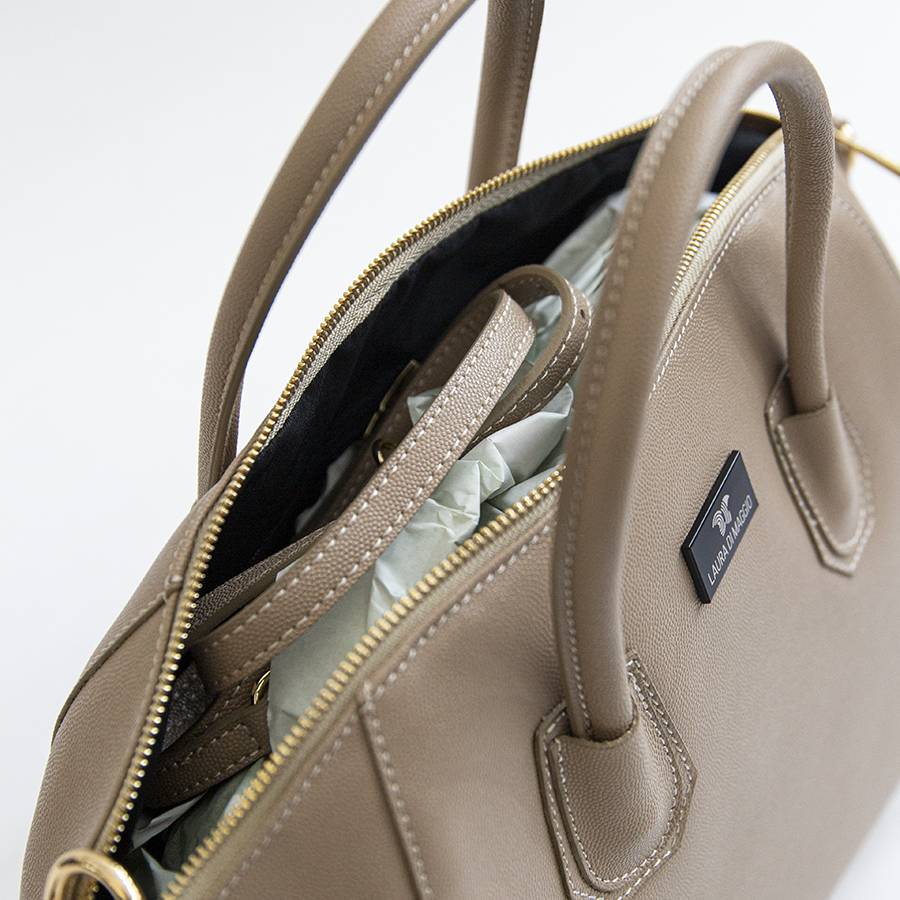 Laura Di Maggio ZAIRA BIG – baulettone in palmellato beige Italy
