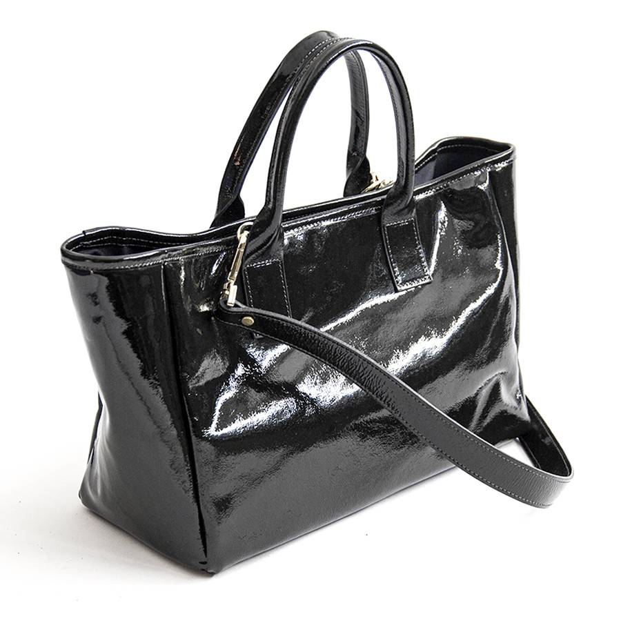 Laura Di Maggio MILANO VERNICE – borsa in pelle verniciata nera Vendita