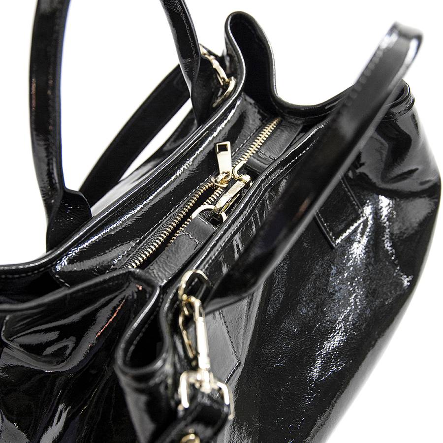 Laura Di Maggio MILANO VERNICE – borsa in pelle verniciata nera Vendita