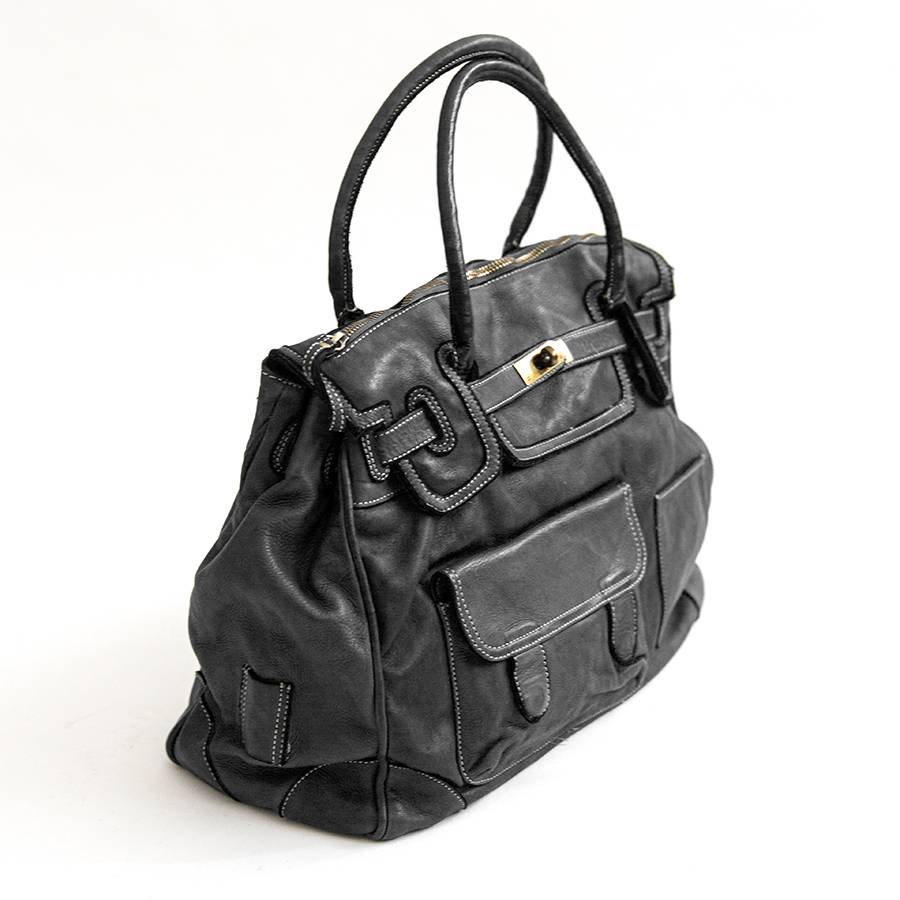 Laura Di Maggio GINEVRA – borsa in pelle slavata nera Promozione