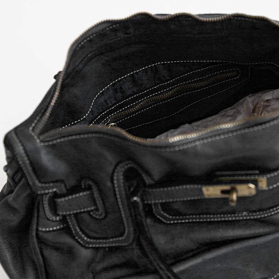 Laura Di Maggio GINEVRA – borsa in pelle slavata nera Promozione